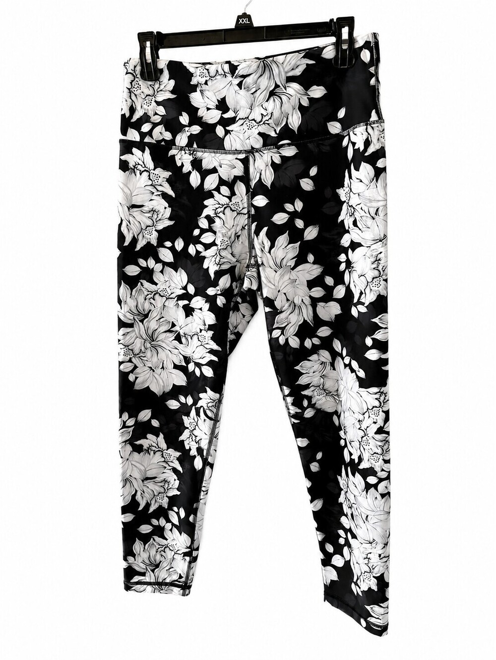 Balance Collection Black and White Floral Print Leggings- XL